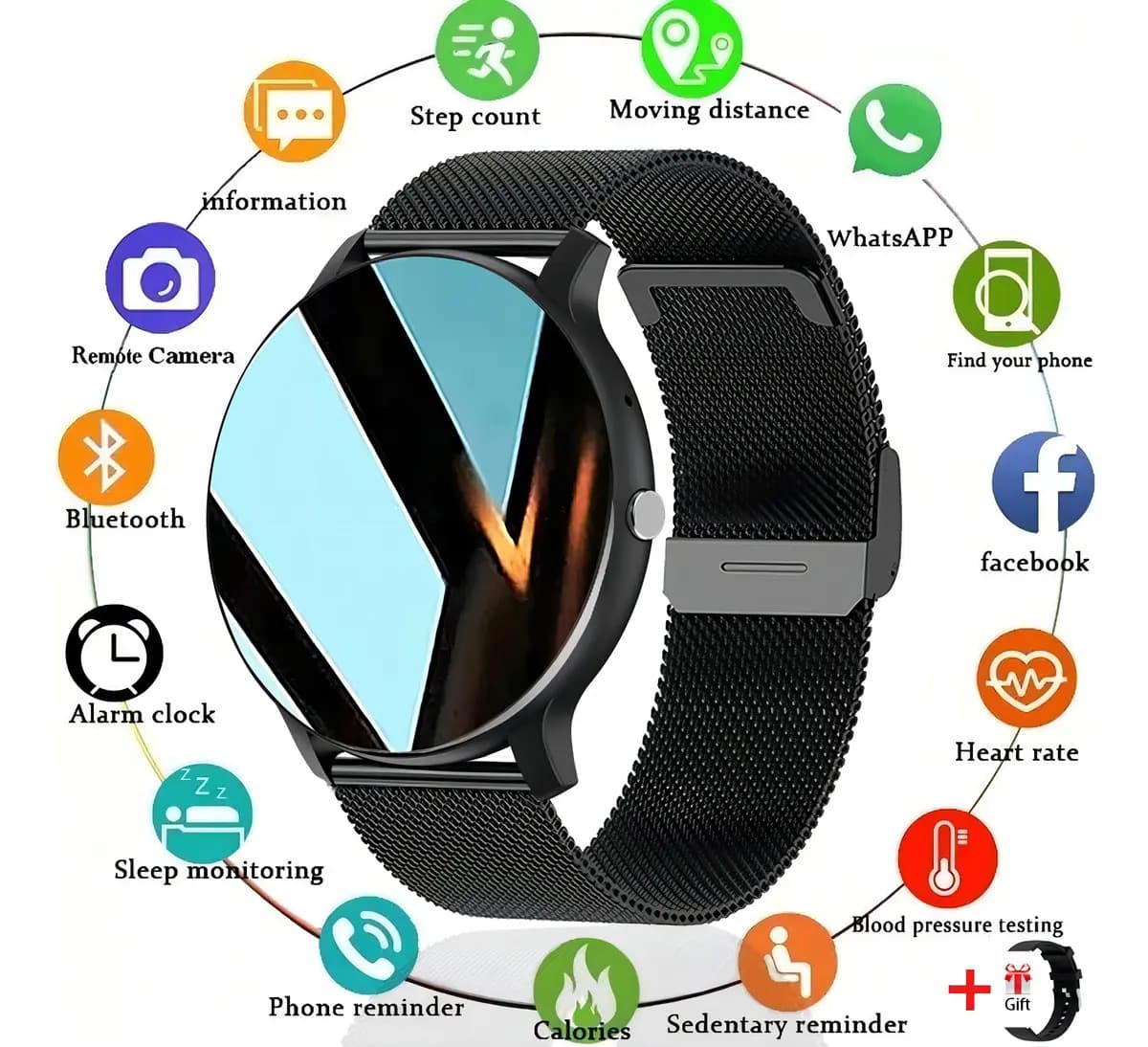 Smartwatch ChiBear ZL02Pro para Hombre y Mujer con Llamada y Pantalla HD de 1.39" y Doble Correa