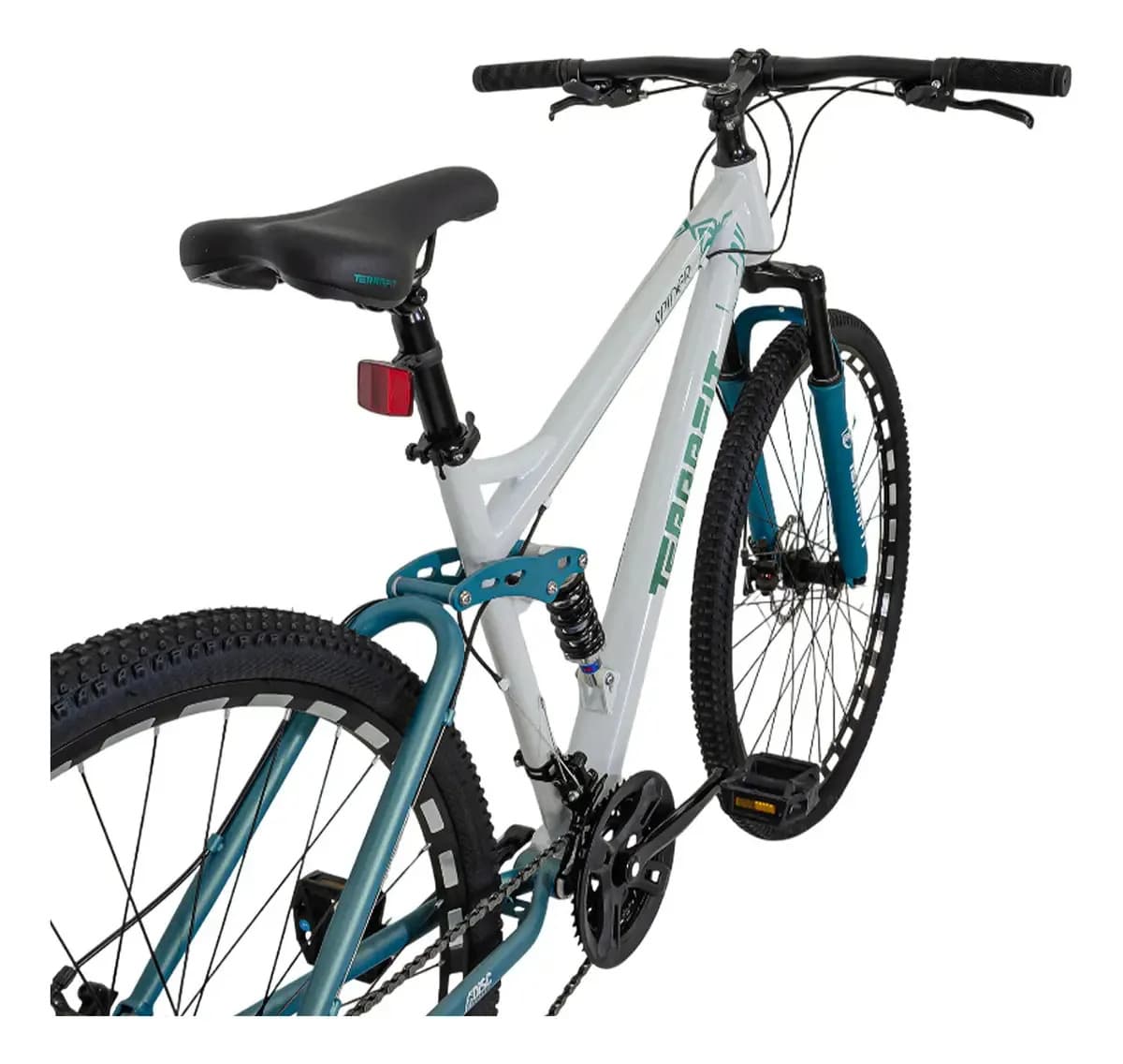 Bicicleta de Montaña Terrafit Spider 29 con Doble Suspensión, 21 Velocidades Shimano y Frenos de Disco Delantero y Trasero