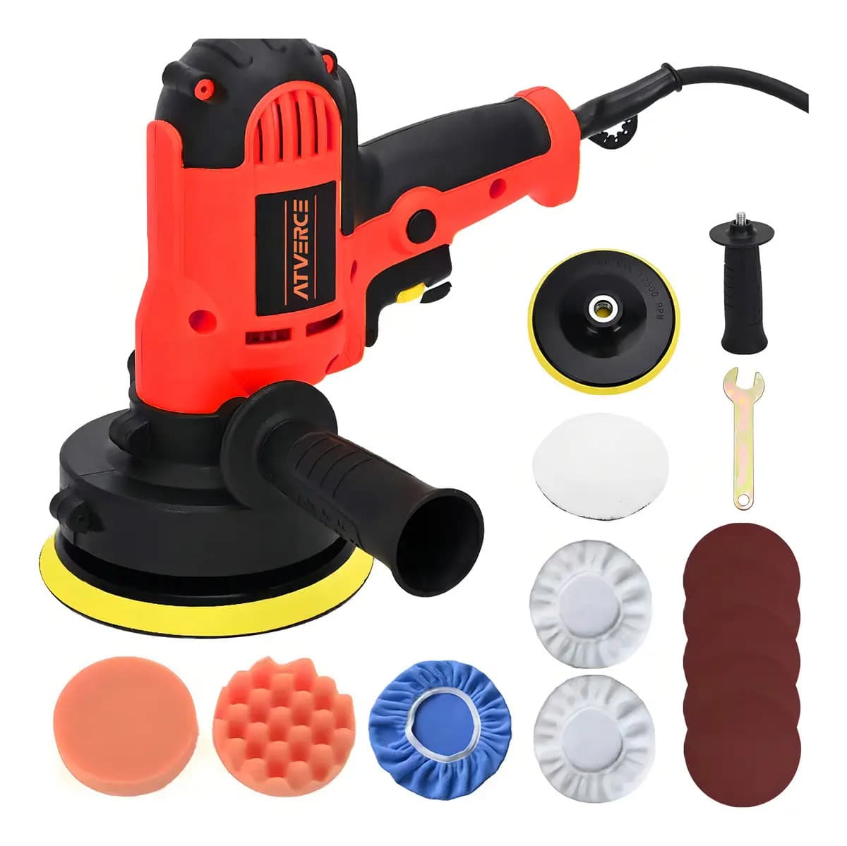 Pulidora Atverce Para Autos Y Madera 700W Con Mango Desmontable Y Velocidad Variable