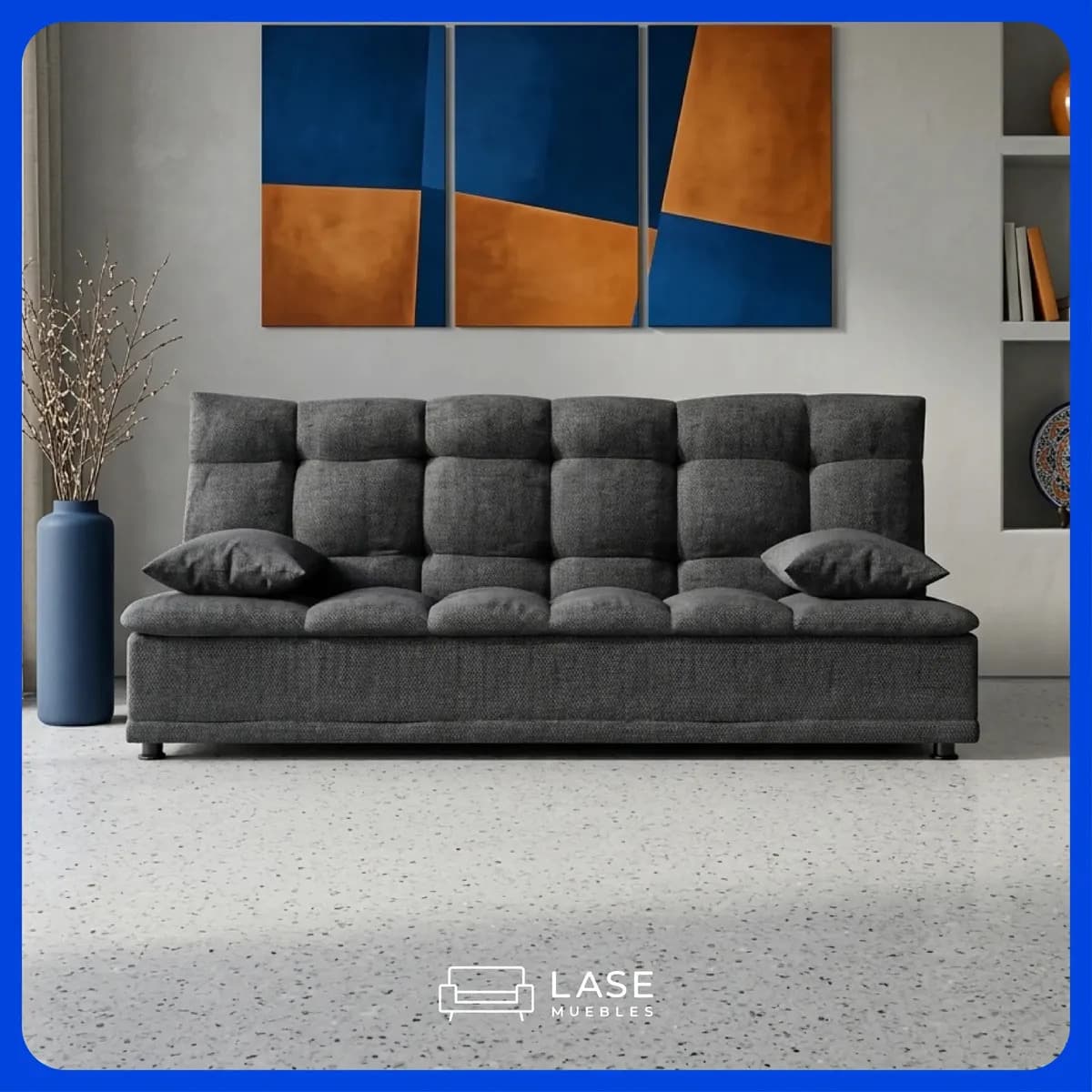 Sofá Cama Matrimonial Río Sillón Reclinable 3 Posiciones Para Sala Color Oxford Tela Lino Grueso