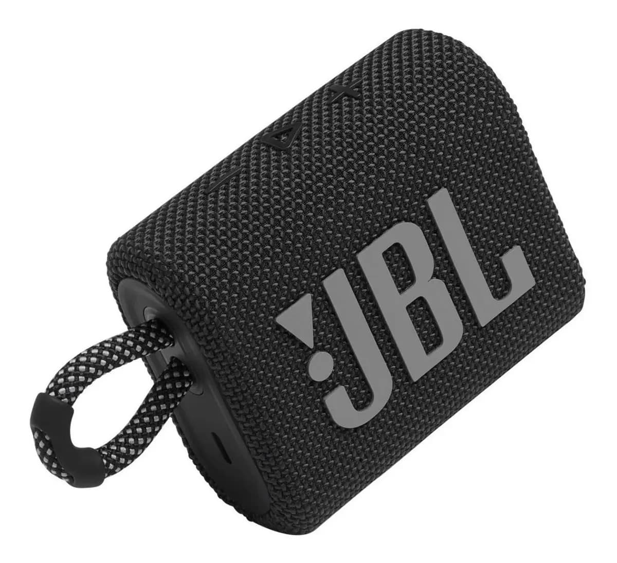 Bocina JBL Go 3 JBLGO3 portátil con bluetooth waterproof negra
