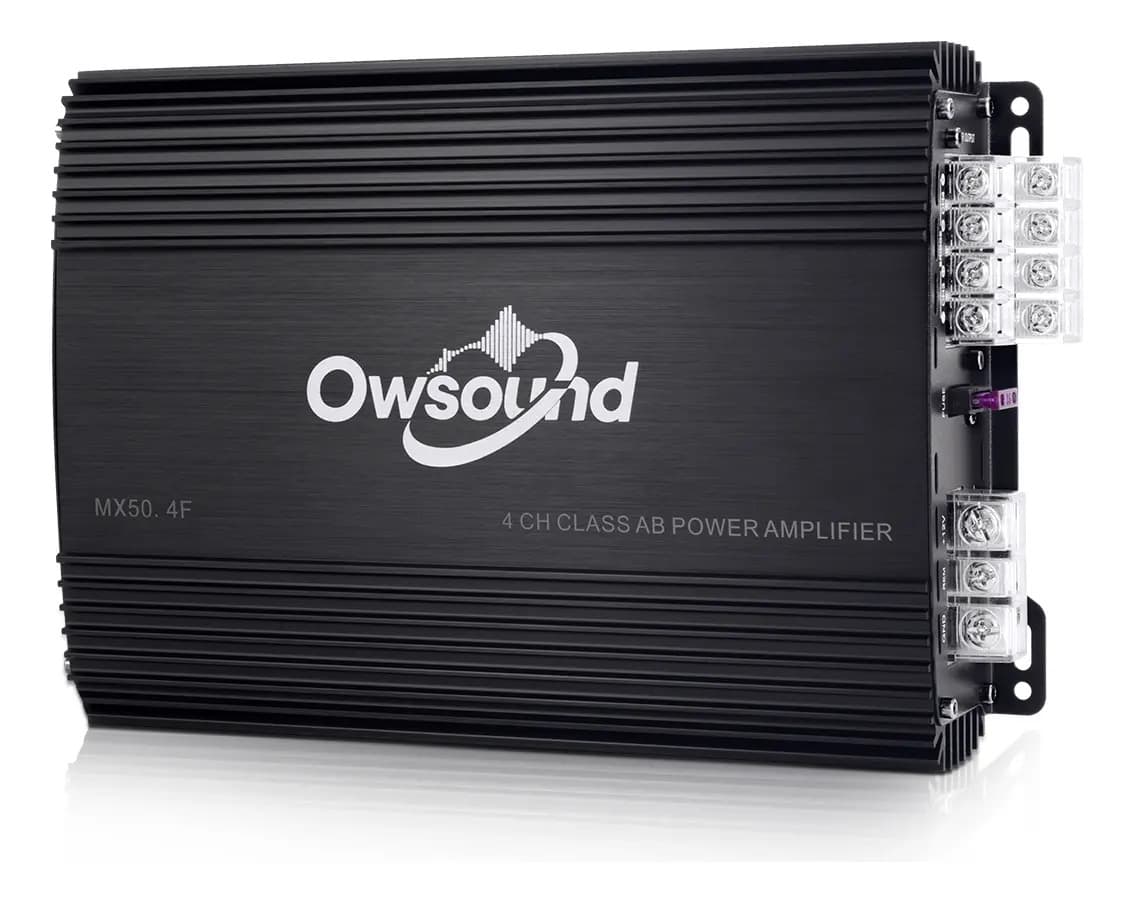 Amplificador De Audio Para Auto 4 canales Potencia máxima 1000W Owsound MX50.4F Para Carro Negro Clase AB