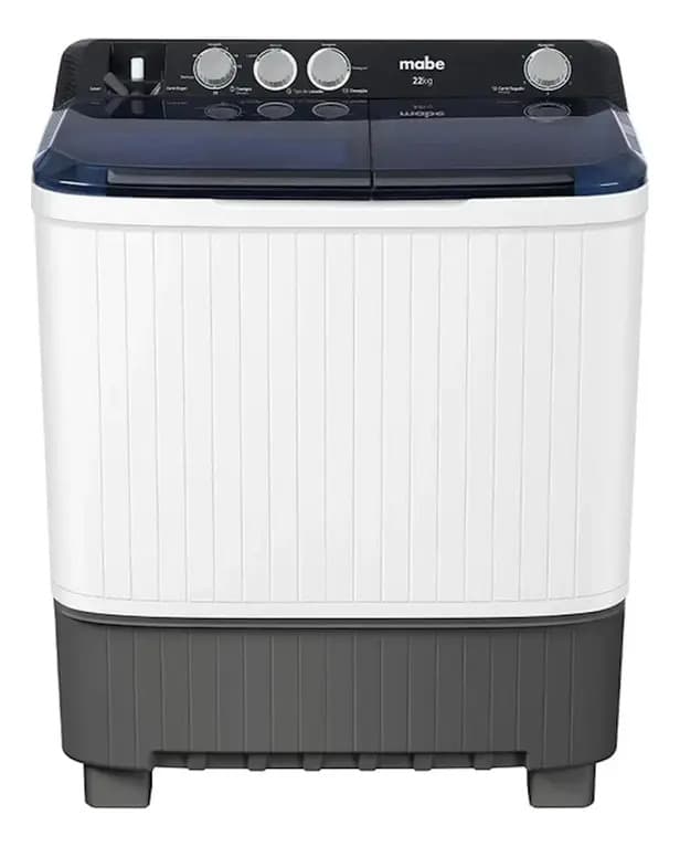Lavadora Semiautomática 22 Kg Doble Tina Mabe Lmdx2224hbab0 Color Blanco