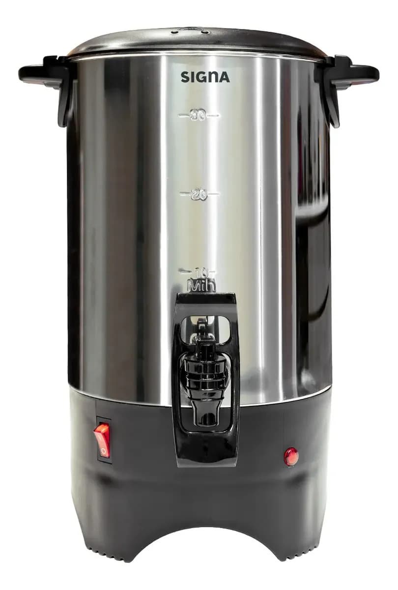 Cafetera Percolador 6L 40 Tazas Acero Inoxidable 110v Signa Color Plateado