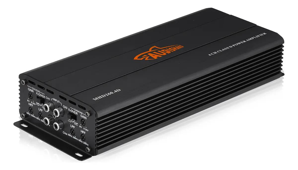 Amplificador De Audio Para Auto 4 Canales Clase D 4800w Audishako Mhd260.4d Para Carro 1040w Rms 4 Ohm X 2,max Power:4800w