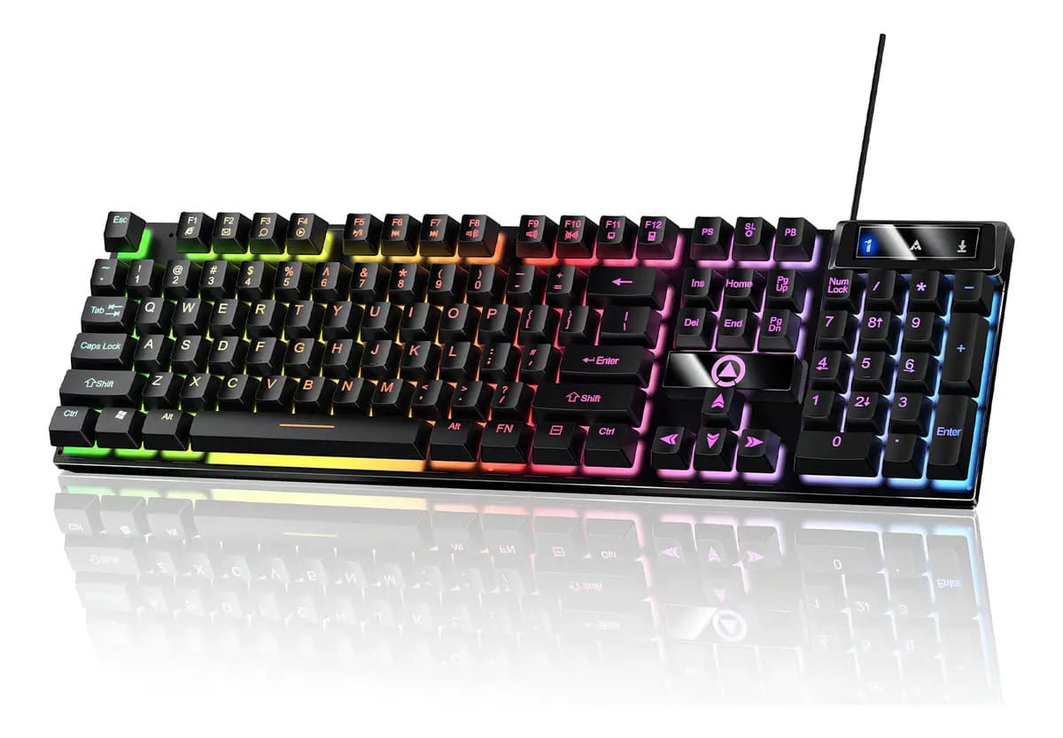 Kuiiyer Teclado Mecánico Para Juegos, E310 Teclado Gamer Con Cable, Retroiluminación Led Rgb, Ideal Para Juego Y Trabajo Para Pc Windows 7, 8, 10 O Mac Os (negro)