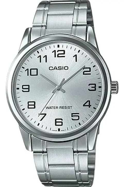 Reloj Casio Quartz Mtpv001 7bhombre Acero Correa Plateado Bisel Plateado Fondo Plateado MTP-V001D-7B