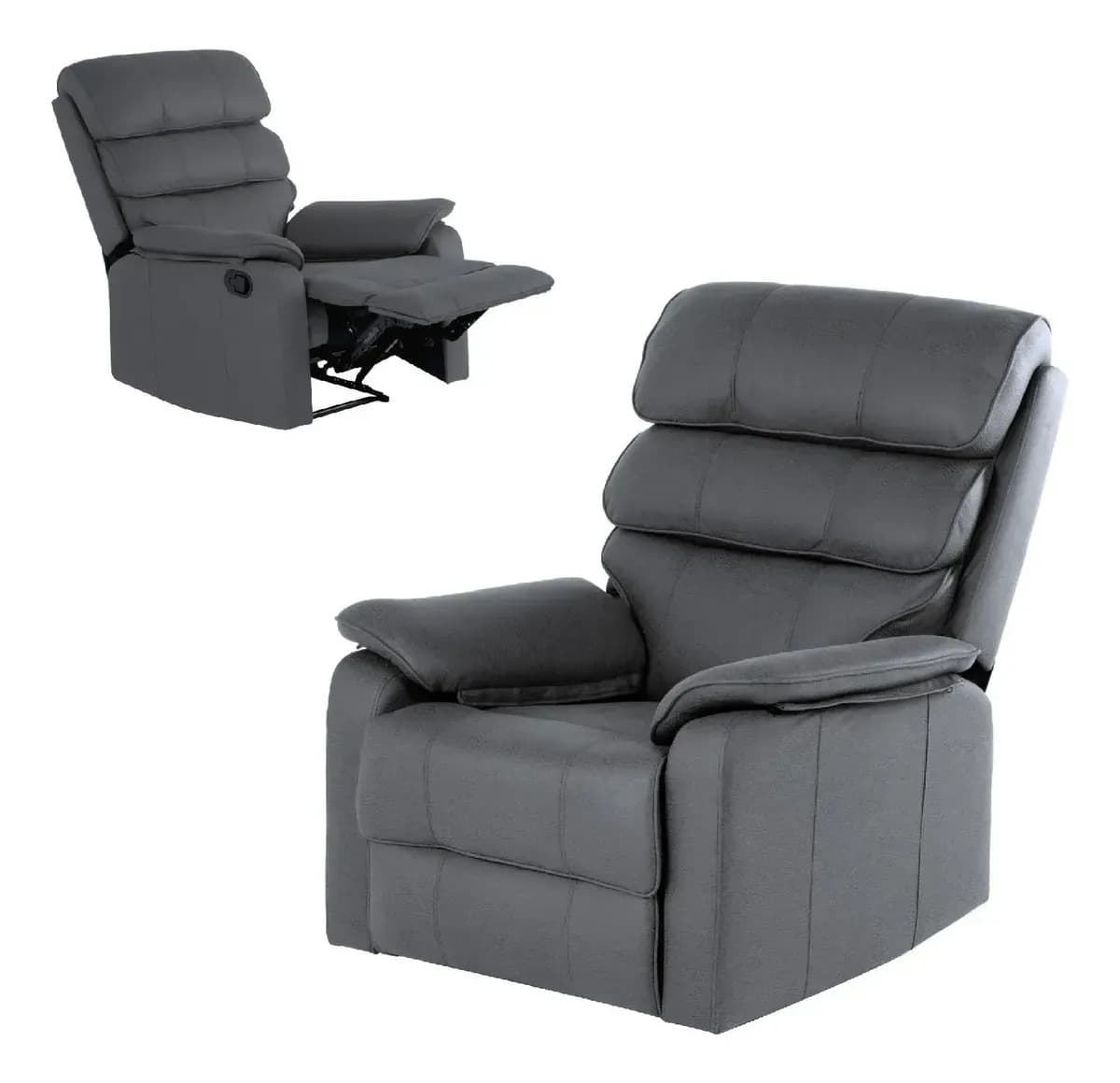 Sillón Individual Reclinable De Tela Sofá Reposet Manual Sillón Para Sala Moderno Beige Kingshouse Sofaluxe