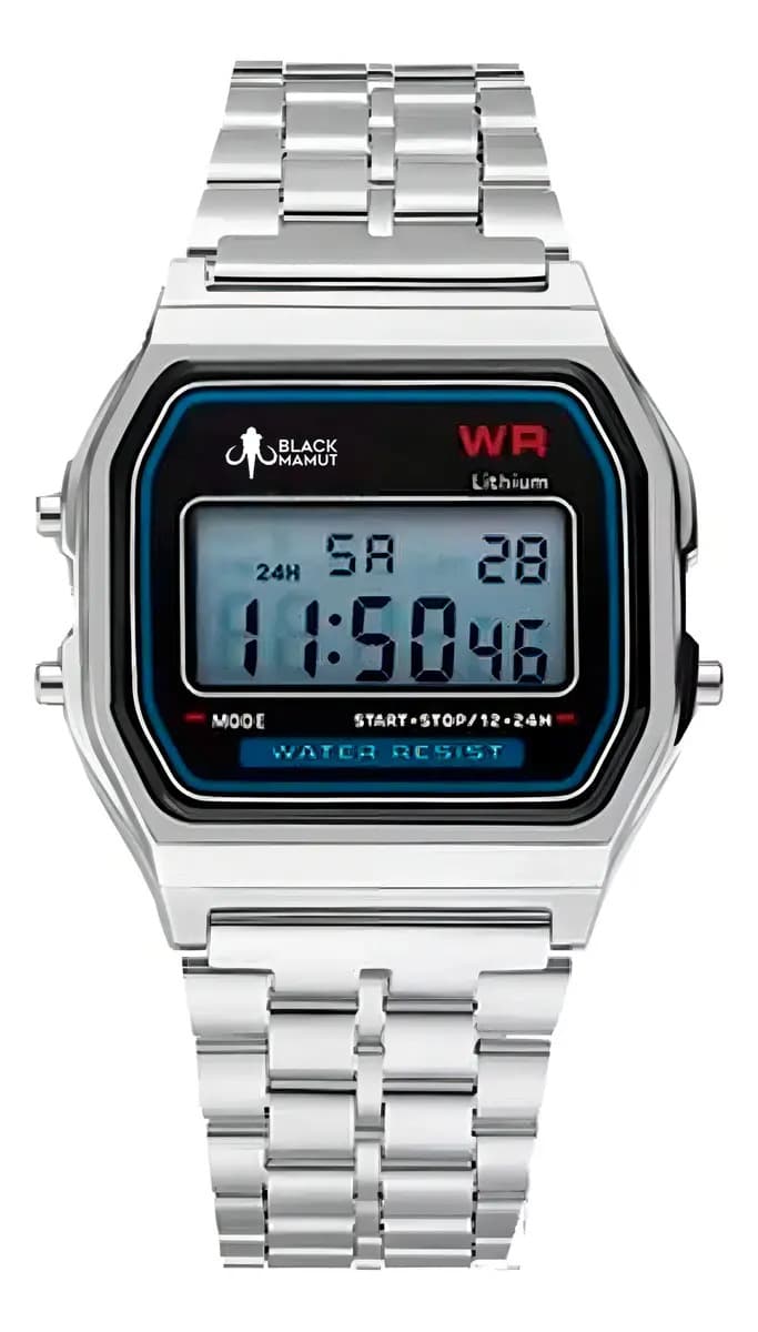 Relojes Mayoreo Vintage Retro Digital A168 Correa Metal Color de la correa Plateado