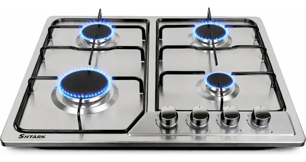 Parrilla A Gas 4 Quemadores Acero Inoxidable Empotrable Plateado