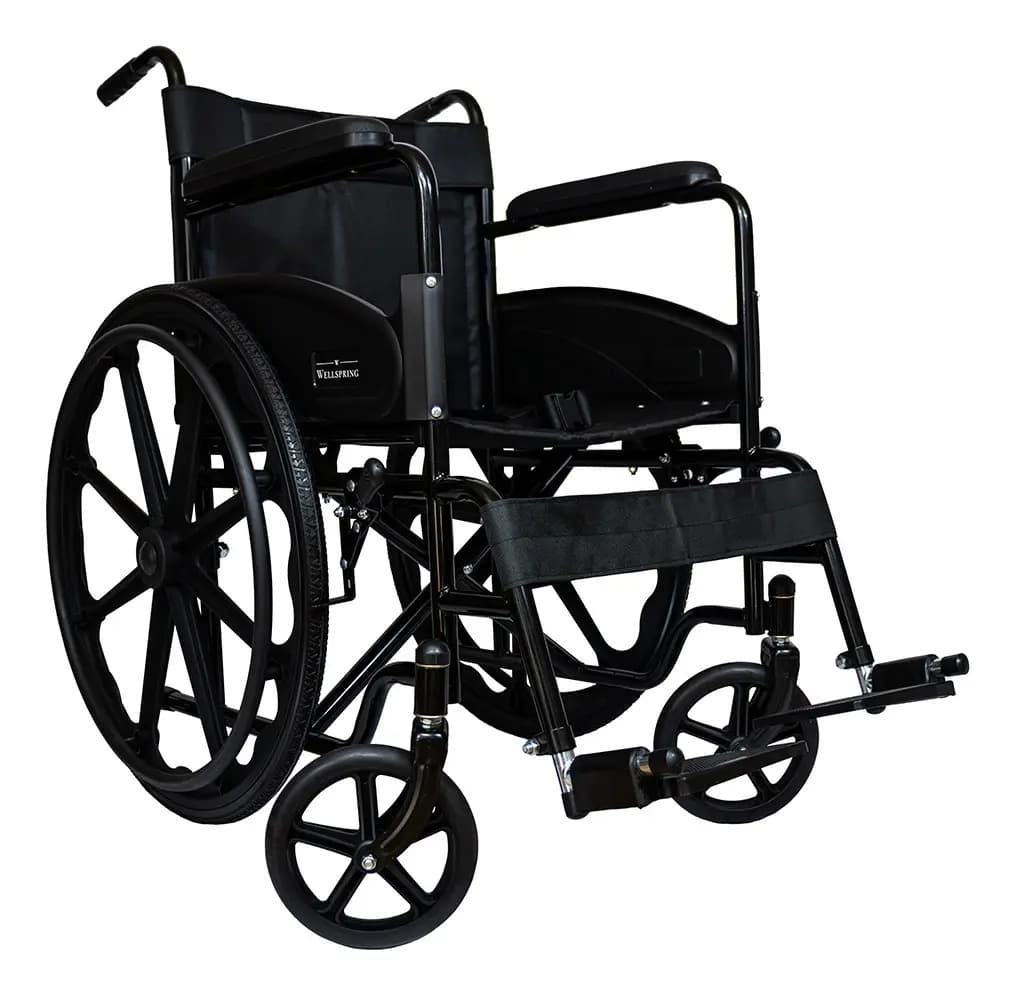 Silla De Ruedas Premium Ruedas Resistentes Duradera De Lujo Color Negro