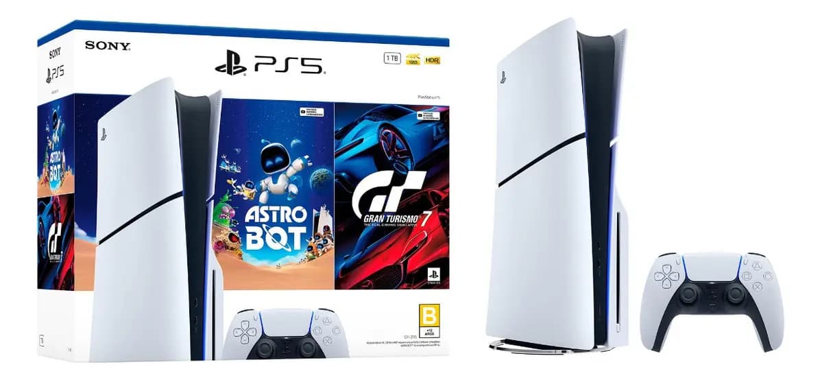 Consola Ps5 1 Tb: Astro Bot Y Gran Turismo 7 Blanco
