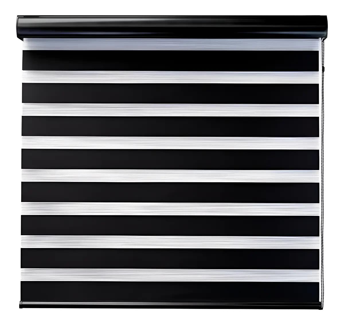 Hapemein® Persiana Enrollable Zebra 100x200 cm - Doble Capa, Control Total de Luz. Ideal para Dormitorio, Sala y Oficina. Opaca, Fácil Instalación y Moderna Negro