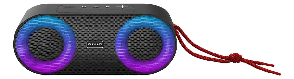 Bocina Portátil Bluetooth Aiwa 20w Ipx5 Radio Fm Aw-sj215 Color Negro
