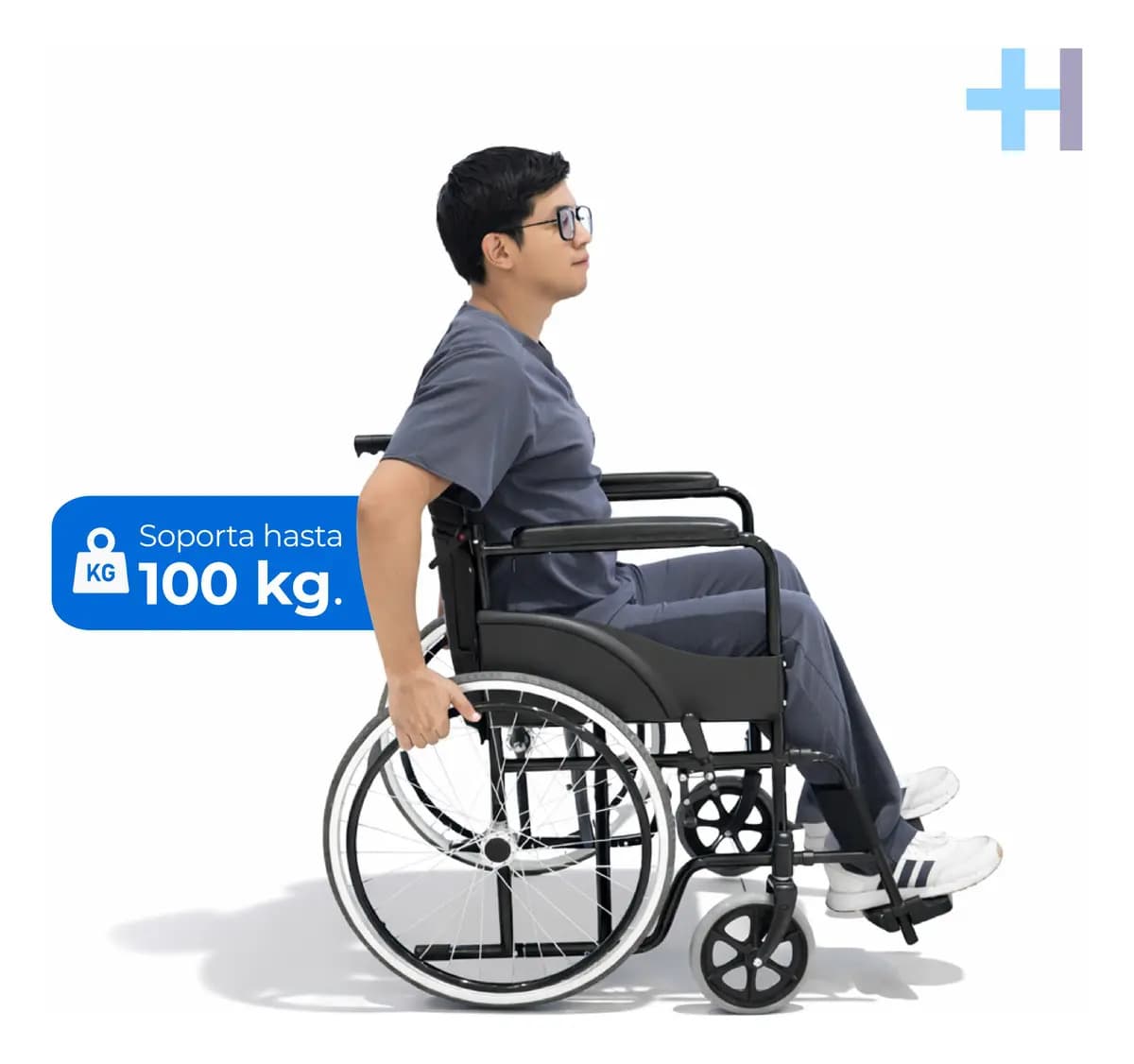 Silla de Ruedas Manual Para Adulto Con Reposapiés Desmontables y Freno S100B Handy