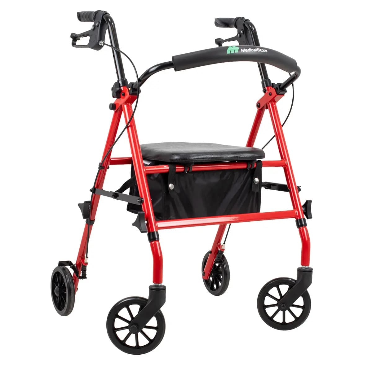 Andadera Ortopedica Rollator Asiento Silla Adulto Plegable Color Rojo