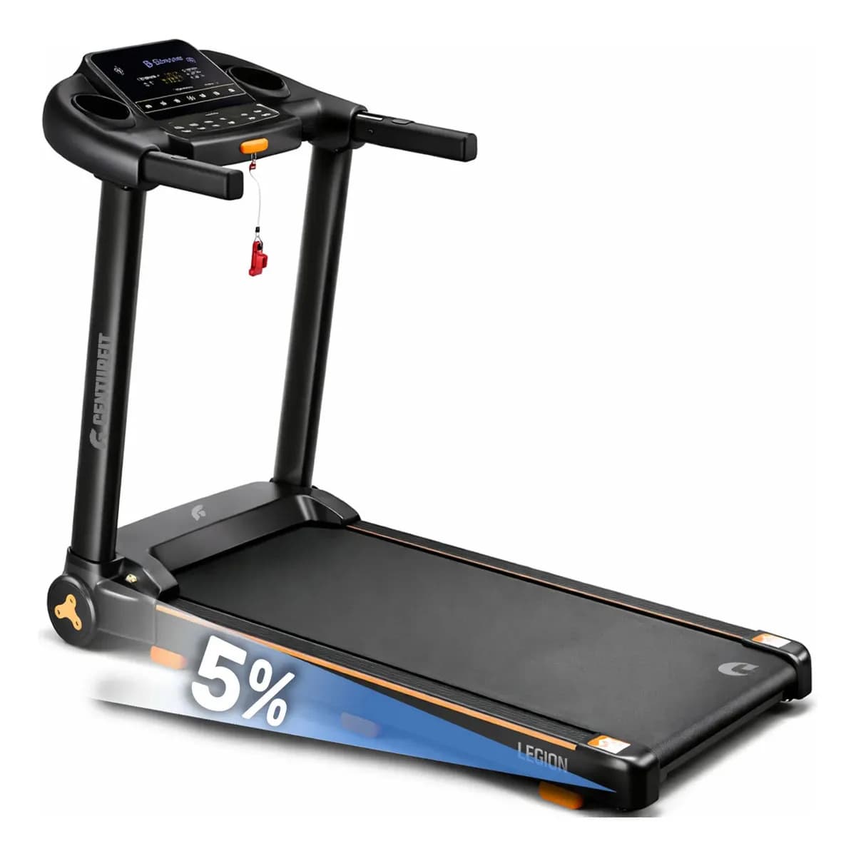 Caminadora Electrica Plegable 2.75hp Inclinacion Manual Velocidad 1-14km/h Bluetooth App 12 Programas Pantalla Led con Bocinas Centurfit mkz-cami3230 127V