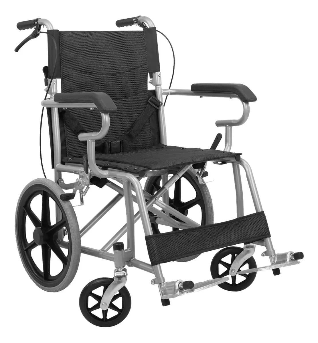 Silla De Ruedas De Lujo Plegable Compacta Todo Terreno Medical Store Color Negro
