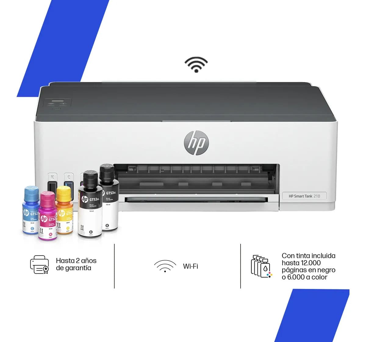 Impresora HP Smart Tank 210 Tinta Continua Color Wifi Smart App Dúplex Manual