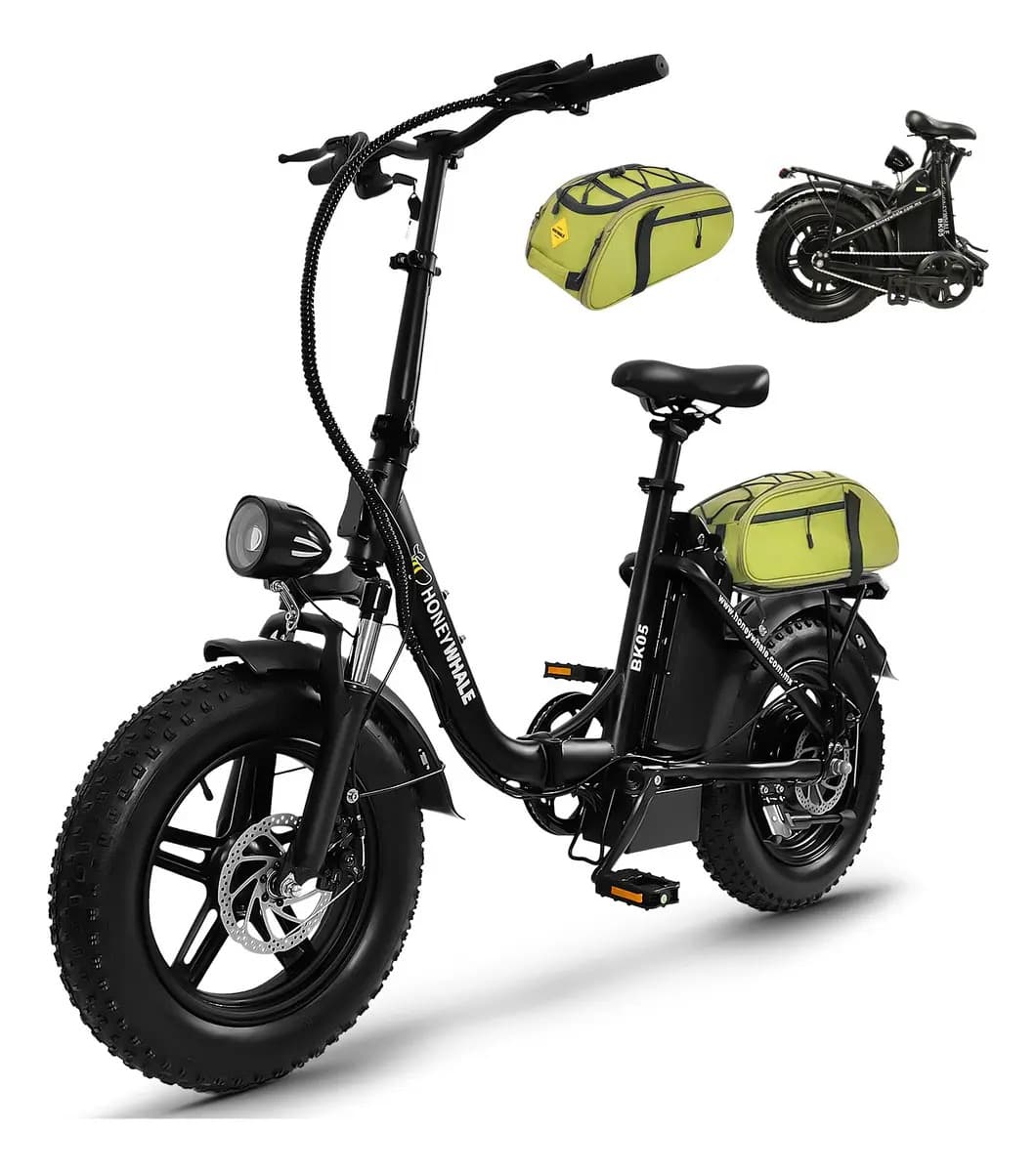 Honey Whale Bk05 Bicicleta Electrica Plegable Autonomía 40km Color Negro