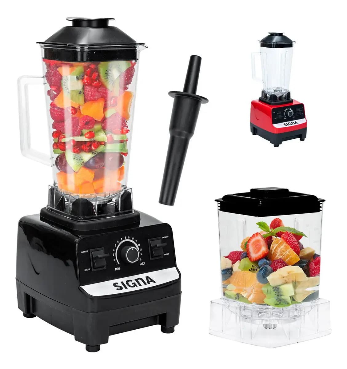 Licuadora Profesional Moledor 2 En 1 15 Velocidades Vaso 2lt Color Negro