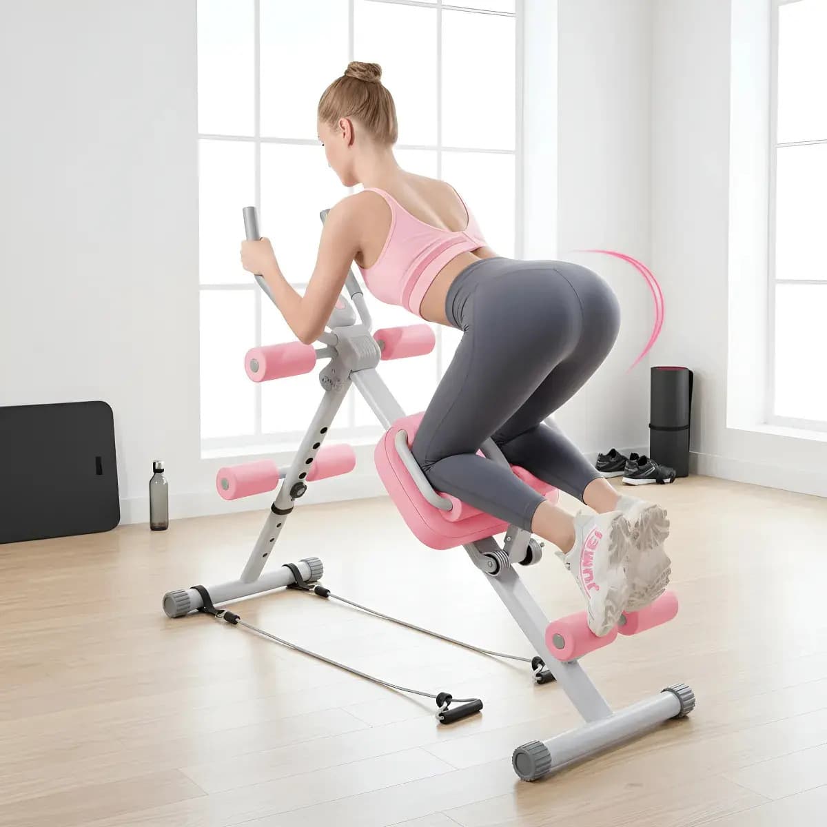 Banca de ejercicio multifuncional para abdomen y glúteos gimnasio casero JUMEI Aparato Ejercitador