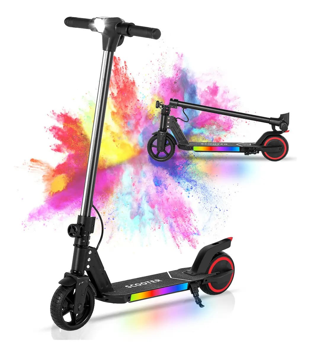 Scooter Eléctrico Famxub Plegable Patín Potente Motor De 500 W, Velocidad Máxima De 18 Km/h, Neumáticos De 6,5 , Patinetes Para Niños Y Adultos Con Sistemas De Freno Doble, Luz Led, 5.2ah Batería