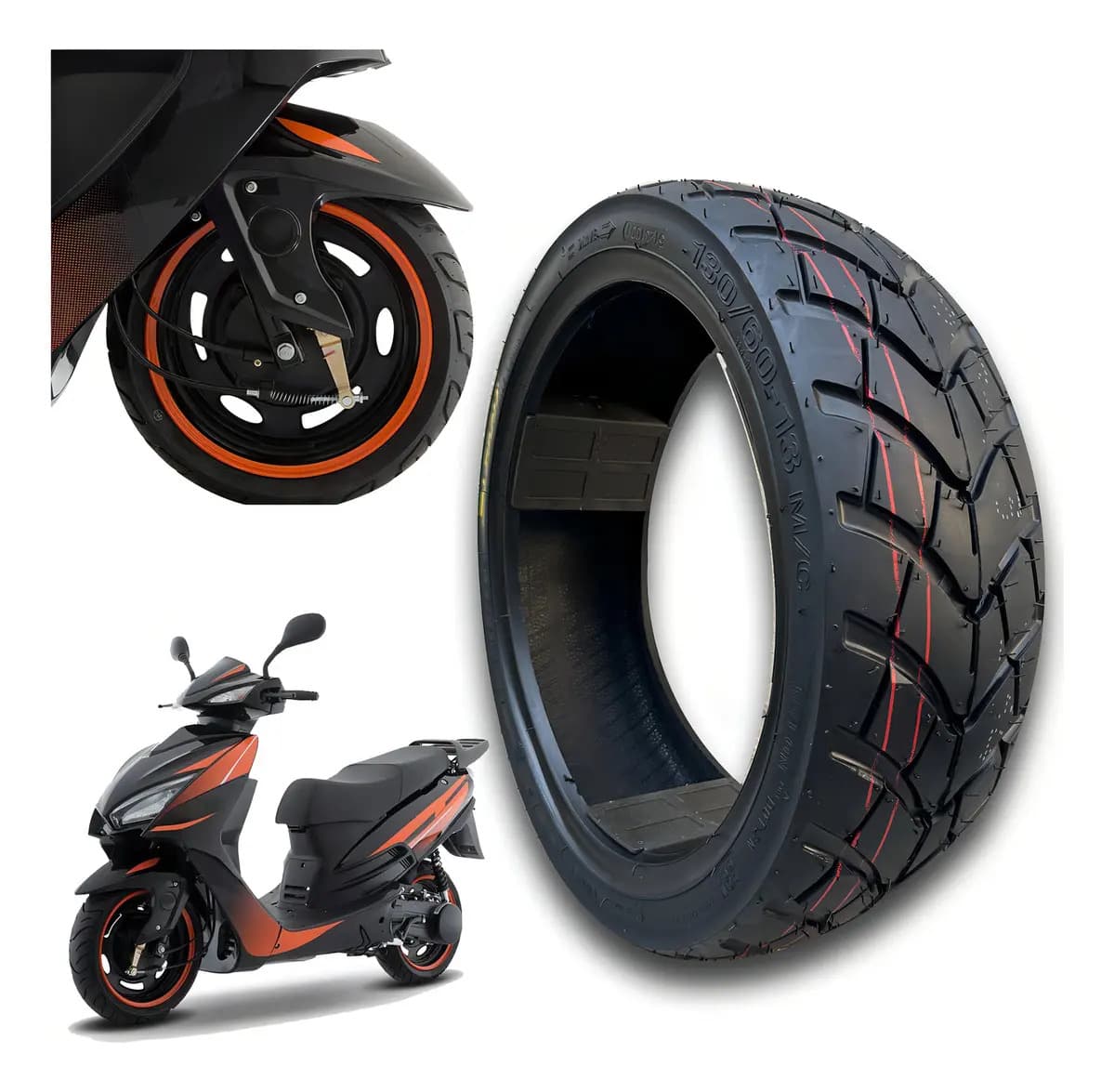 Llanta Delantero/trasero Para Moto Alessia Premium Ds Sin Cámara De 130/60-13 M 60 X 1 Unidad