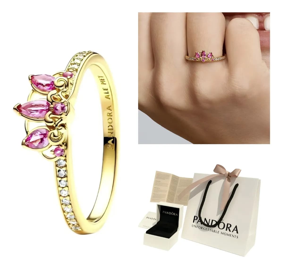 Anillo Pandora Rapunzel Disney + Kit De Color Elige Talla 5
