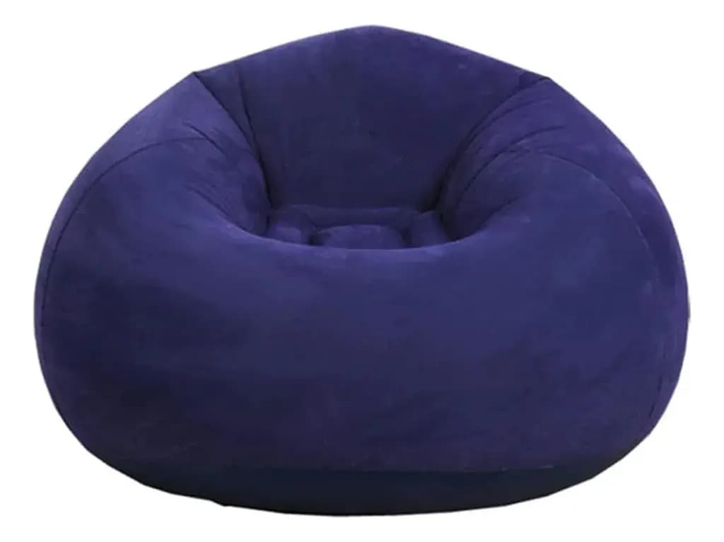 Sillón Inflable Aterciopelado Y Cómodo Fouortunate-bee Color Azul Oscuro