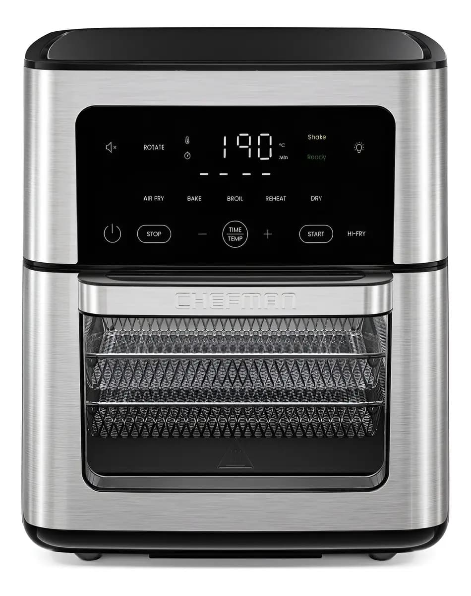 Freidora de Aire Chefman 12L Pantalla Táctil 5 Funciones Plateado