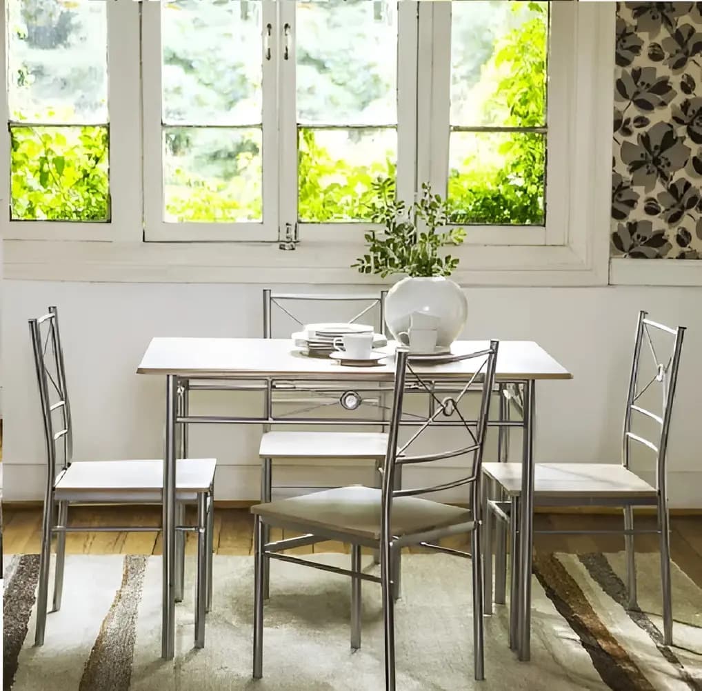 Comedor 4 Sillas Rectangular Elegante Color Madera