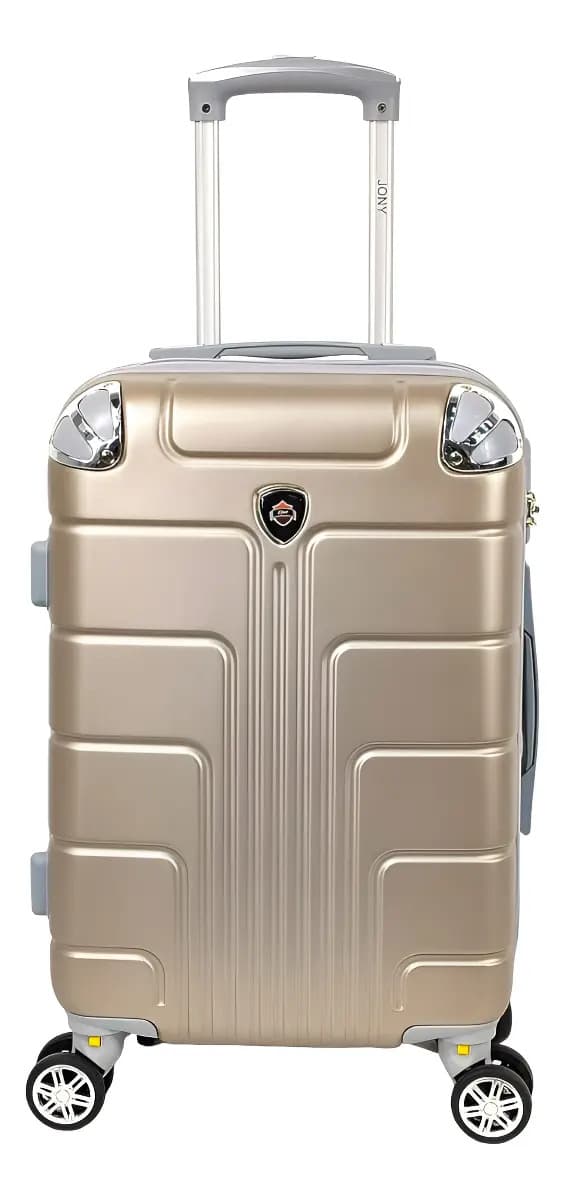 Maleta 20 Pulgadas Sin Documentar Ligera Doble Llanta Candado Jony 003-6 34cm dorado diseño rayas