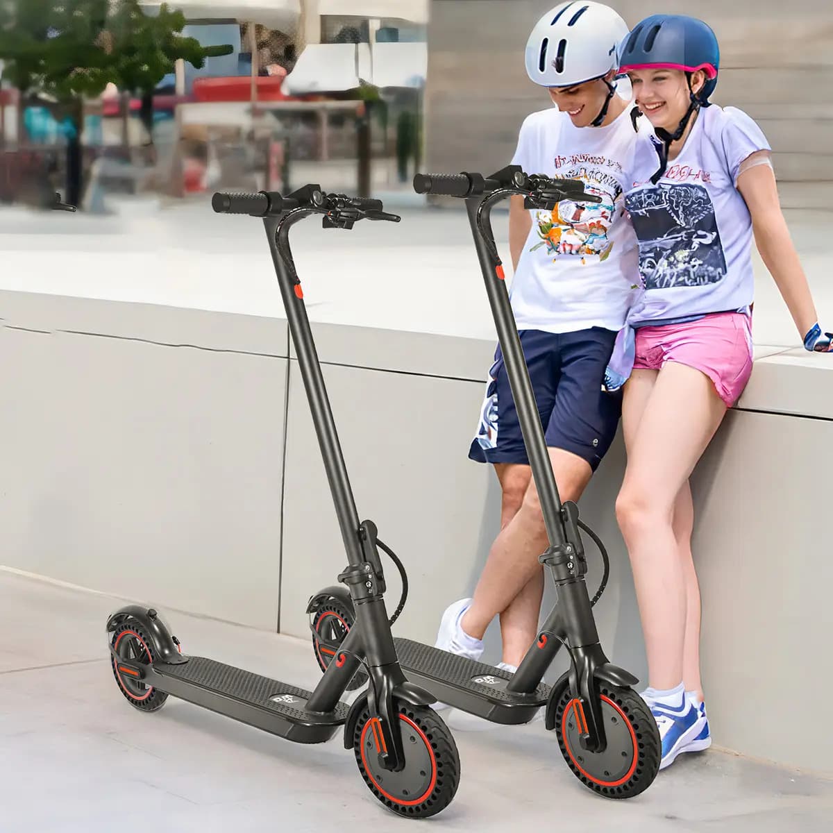 Scooter eléctrico WQ W4 plegable 600W 25km/h Bluetooth LED negro