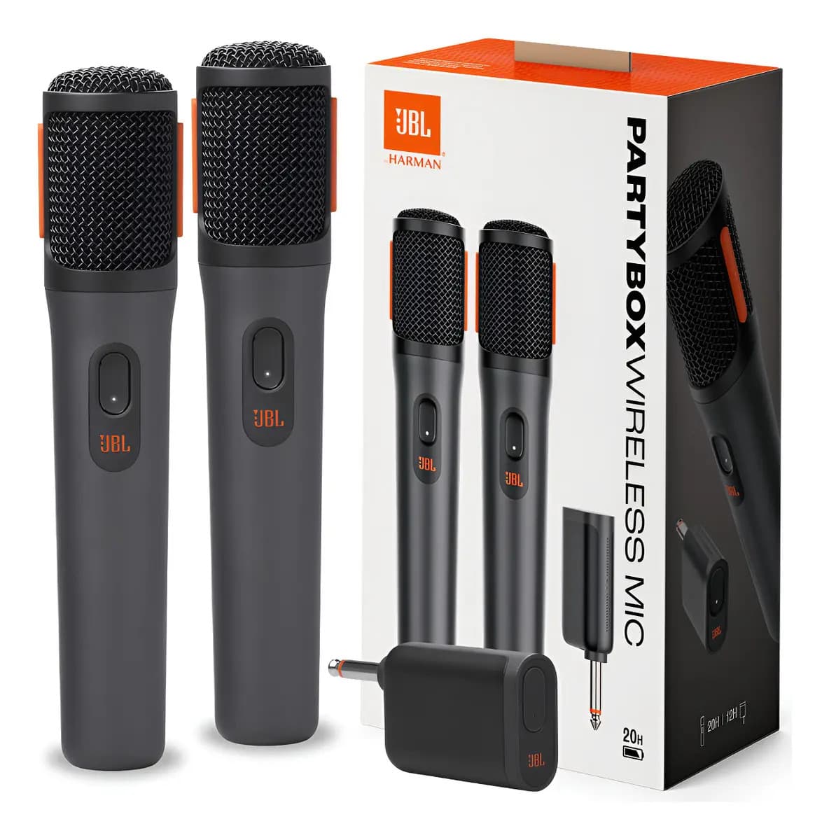Micrófono inalámbrico Jbl Partybox Professional Dual Dynamic recargable negro