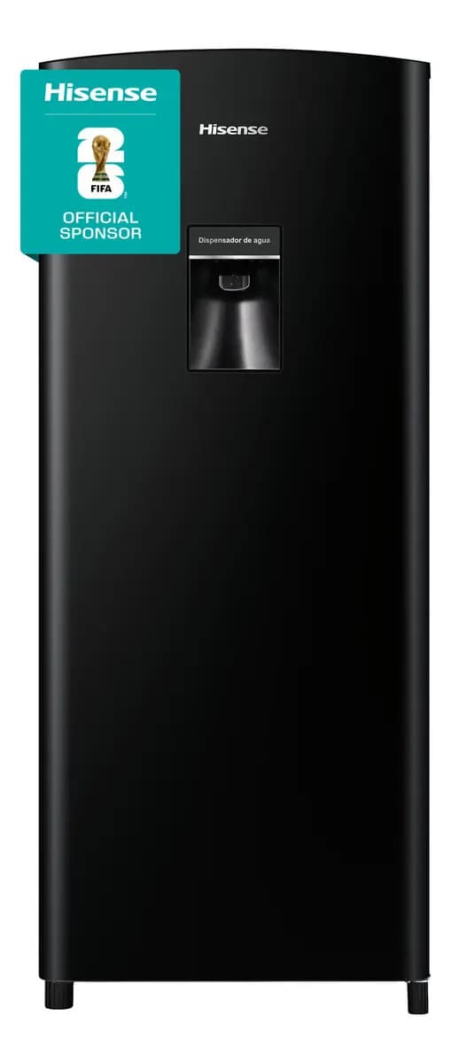 Hisense RR63D6WBX-Refrigerador Una Puerta, 6.3 pies cúbicos con Dispensador de Agua,Deshielo Semiautomático,Sello de Puerta Antibacteriano,52x54x128cm(AnchoxLargoxAlto),Negro