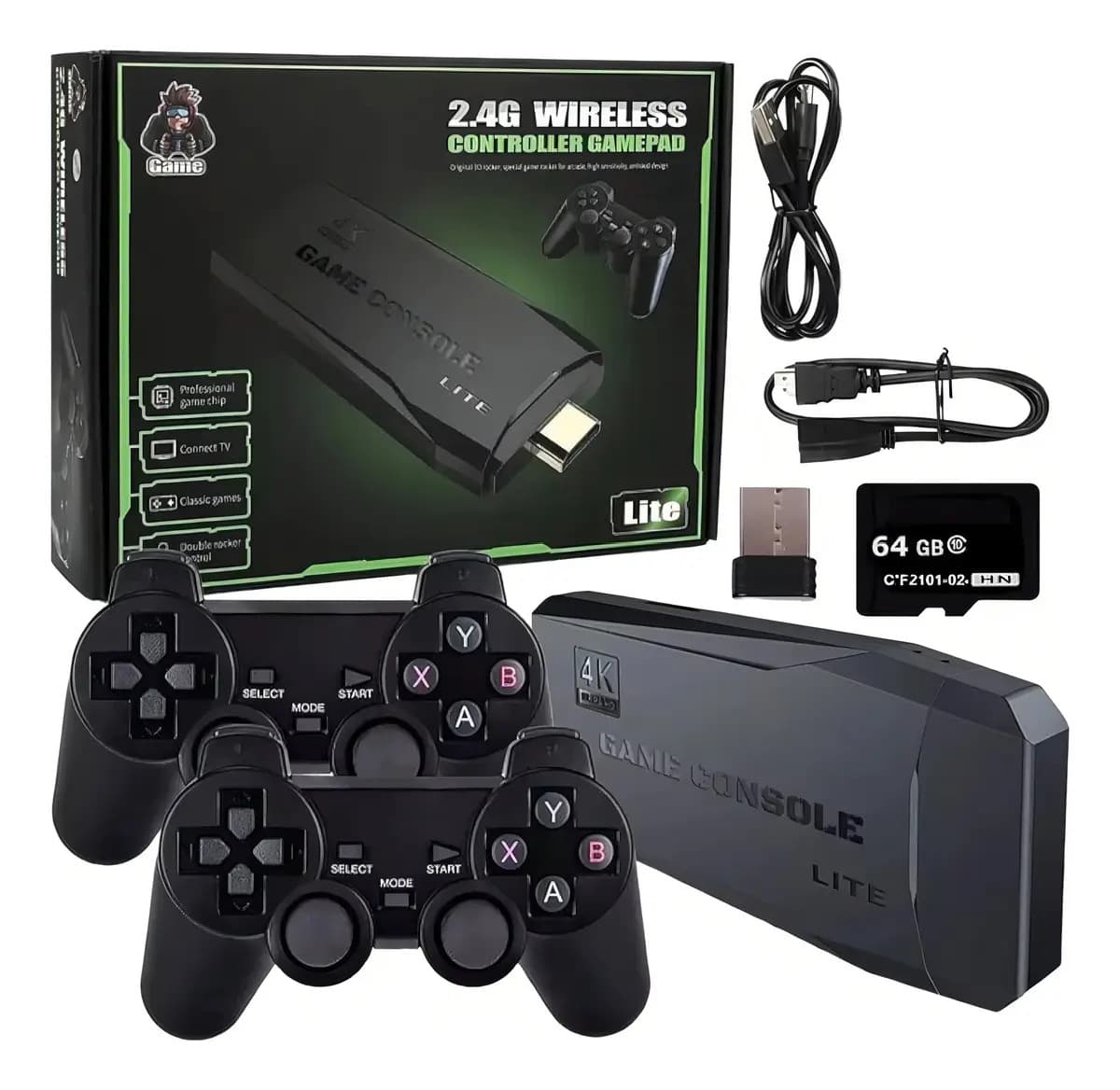 Mini Consola OEM Stick m8 Reproductor Controles Inalambricos Color Negro