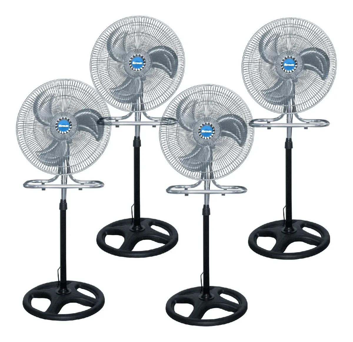 4 Pzs De Ventilador De Pedestal 18 Pulgadas 3 En 1 45 Cm 60 Negro Metálico 3