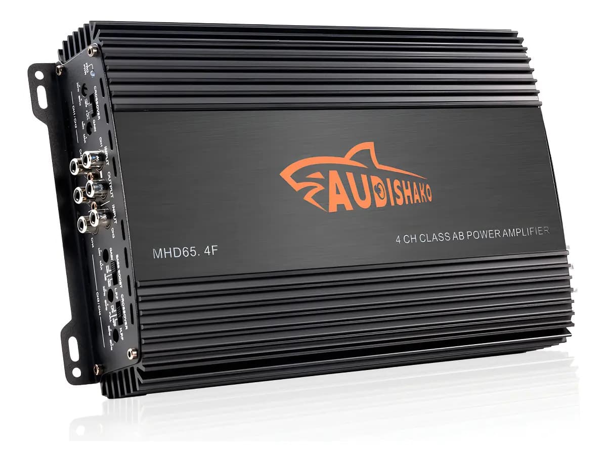 Amplificador De Audio Para Auto 4 Canales Clase AB 1000w Audishako Mhd65.4F Para Carro, Max Power: 1000W