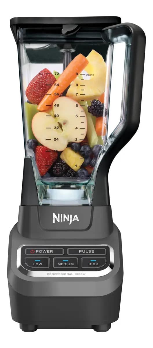Ninja Licuadora Profesional 1000W BL610 Jarra XL de 2.1L Tritura Hielo, Salsas y Semillas para hacer Frappes y Smoothies para Toda la Familia Color Negro