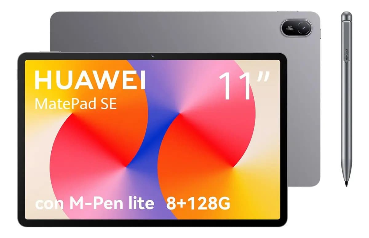 Tablet Huawei Matepad SE 11 8gb+128gb Gris, M-Pencil Incluido, Pantalla FullView de 11”, Superbatería de 7700 mAh, Wi-Fi/Bluetooth