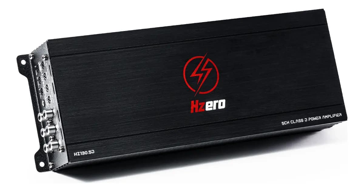 Amplificador De Carro Class D 5 Canales Hzero HZ130.5D Para Bajos Para Subwoofer, Control de Bajos, 1 - 4 Ohmios, Max Power: 4400W