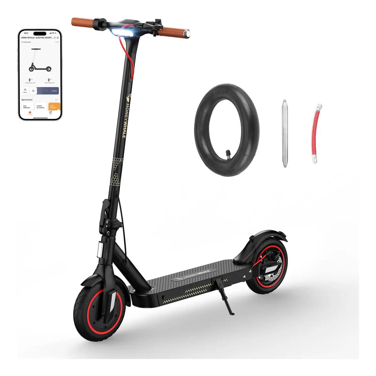 Honey Whale E9t Scooter Patin Electrico 32 Km/h Honeywhale Negro