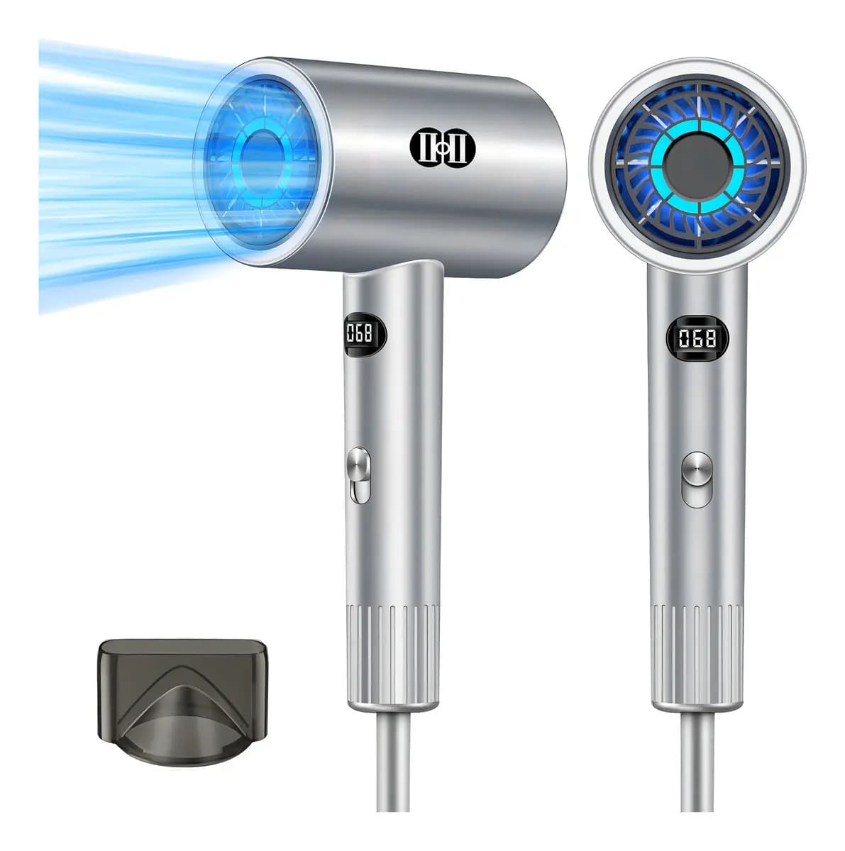 Secadoras De Cabello Ciicii® Motor Sin Escobillas 2200w Y 4d Blue Light Con Pantalla Led 18000rm 3 Temp Iones Negativos Secado Ultra Rápido Secadora Profesional Para Uso Doméstico Y Salón