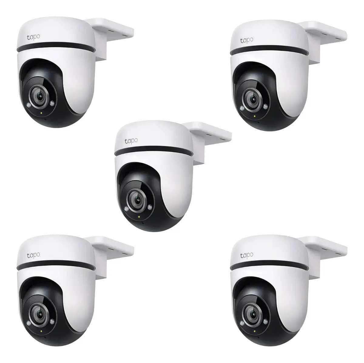 Kit 5 pzas TAPO C500 Cámara de Seguridad Full Hd 360 grados Color Blanco Protección IP65 Visión nocturna