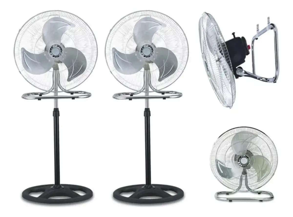 2 piezas ventiladores 3 en 1 2074 Adir color plateado con 3 aspas de metal 18