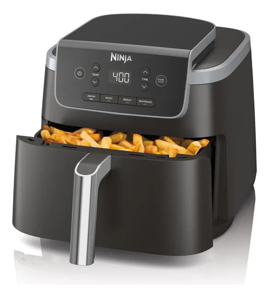 Ninja Freidora de Aire Pro 4 en 1 Air Fry, Rostizar, Recalentar y Deshidratar 75% Menos Grasa Canasta de 5 Qt Antiadherente para Alitas y Papas Crujientes Sin Aceite AF141LAA
