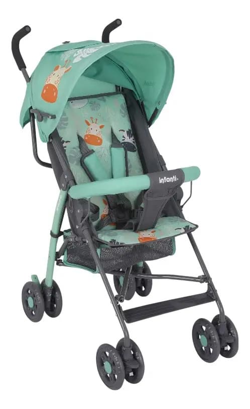 Infanti Carriola De Bastón Skit Safari Ligera Y Portátil Color Agua Chasis Gris