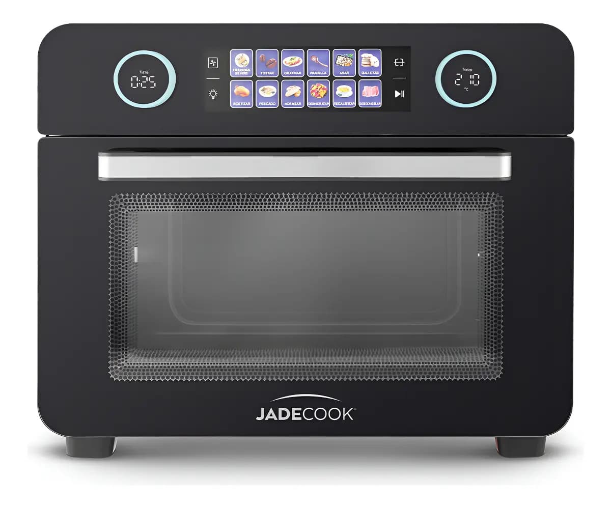 Horno Eléctrico Jade Cook Digital Con Freidora De Aire 8pzs Color Negro