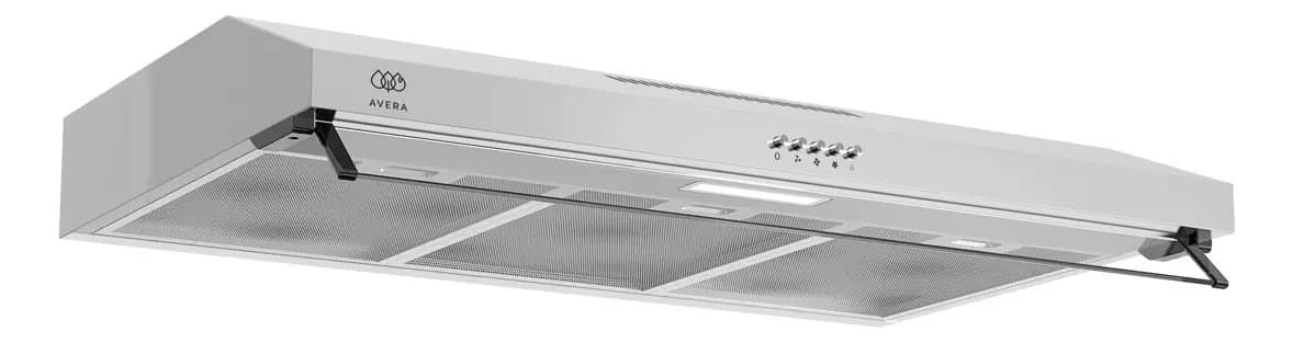 Campana Extractora Para Cocina De Pared 80 Cm con Bisel de vidrio de 5 mm, 3 velocidades de extracción, Filtros de malla lavables y carbón activado, Luz LED, Empotre bajo alacena, Avera Cea80